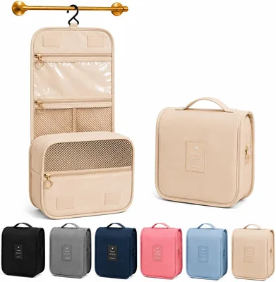 Necessaire de Viagem para Avião com Gancho - Bege