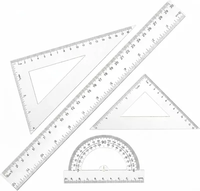 Geometry Set, 4-Piece Math Ruler