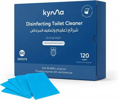 Kyma Disinfecting Toilet Sheets, 99.99% Germ Kill