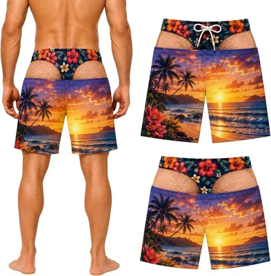 Maillot de bain homme drôle avec motif de jambes poilues - Commando amusant