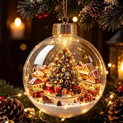 Glowing Christmas Diorama Ornament Ball Light-up - Best Deal