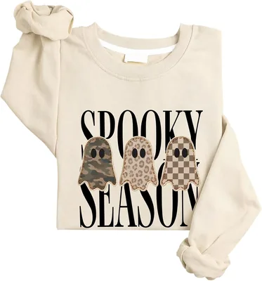 Qokbloi Halloween Leopard Ghost Sweatshirt - Best Deal