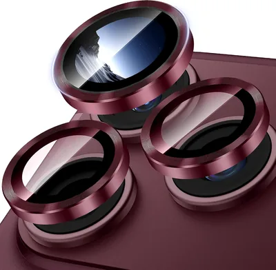 Protector de Lente de Cámara para iPhone 18 Pro/Pro MAX, Rojo Oscuro | [Líneas de CD]