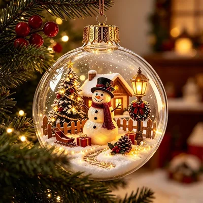Glowing Christmas Diorama Ornament Ball Light-up (Best Deal)