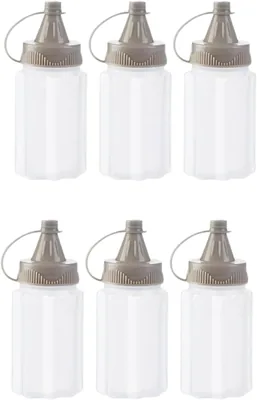 6Pcs Plastic Squeeze Bottles - Ketchup, Honey & Dressing