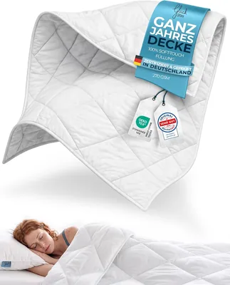Glückstoff® Allround-Duvet 135 x 200 cm, Weichgefühlfaser | Waschbares Bettdecke für alle Jahreszeiten