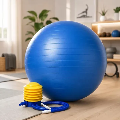 Bola de Pilates 65cm Antiestouro com Bomba - Suporta até 200Kg