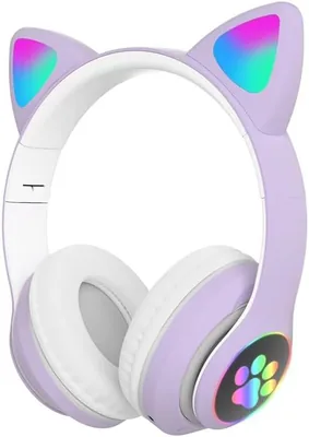 Cat Ear Bluetooth Headphones, Foldable RGB Lights