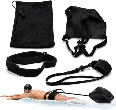 Paracaídas de Entrenamiento XMZLSH para Natación con Cinturón Resistente | Compacto y Plegable con Bolsa de Malla