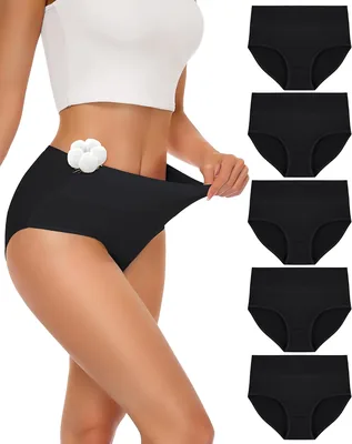 SIMIYA 5 Pack Cotton High Waisted Briefs