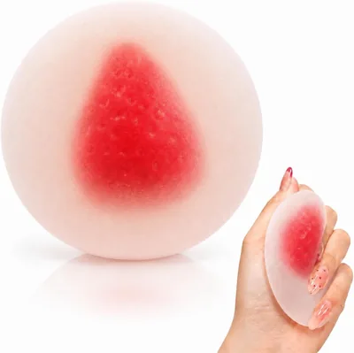 Sensory Squeeze Toy, Strawberry Mochi Design
