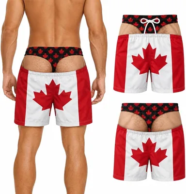 Cheeky Patriotic Prank Swim Trunks - Best Deal
