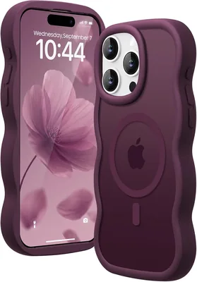 Amzfield - Funda para iPhone 15 Pro Max con Magsafe y Marco Ondulado - Transparente Mate