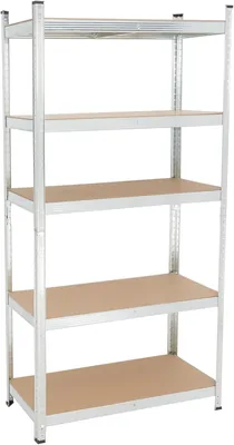 5-Tier Adjustable Storage Shelving Unit, 70.9" Tall, Silver