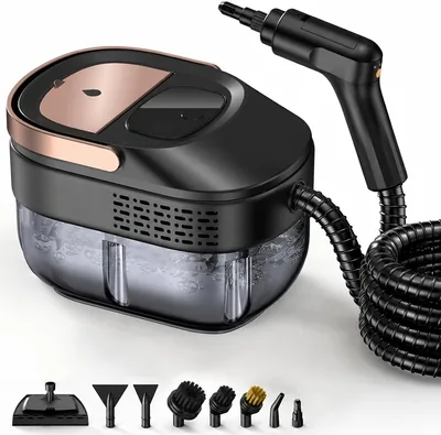 Dampfreiniger Handgerät mit 12 Zubehör, schnelle Aufheizzeit für Haushalt & Auto | Hochdruckdampf, 1.6L Tank, 3-stufig