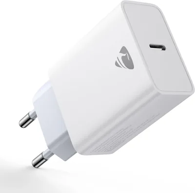 Chargeur USB C Rapide pour iPhone 17/16/15, Adaptateur 20W AC | iPhone 17/16/15/14/13/12/11 Pro Max Plus Mini X XS