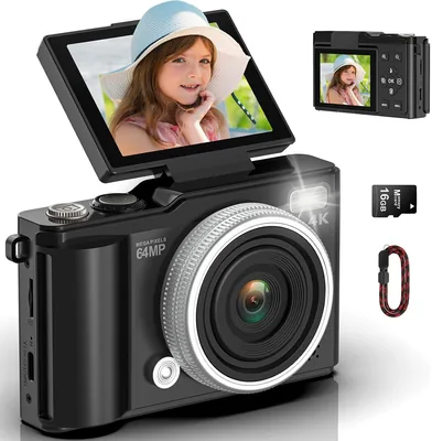 64MP Vlogging Camera - 4K UHD Digital Camcorder