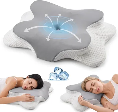 TOOHUB Nackenkissen aus Memory Foam, ergonomisches Kissen für Seit-, Rücken- und Bauchschläfer, Nackenunterstützung Kissen Orthopädisch