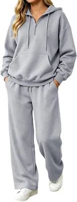 Fall Matching Sets Women Long Sleeve Zip Hoodie & Pants 2 Piece Best Deal