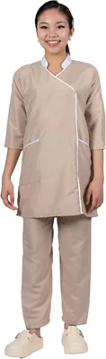 ABSIR Housemaid Uniform Set, 3/4 Sleeve Top & Full-Length Trousers