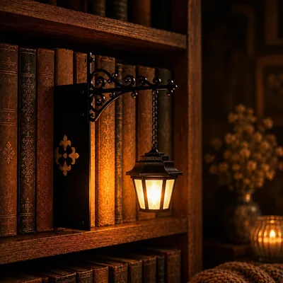 Bücherregal-Lampe, Packung mit 2 | Bibliothekskandleber, Vintage-Stil