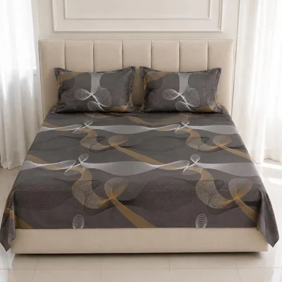 B.H.T. COLLECTIONS Spanish Floral Bedsheet Set, Double Bed