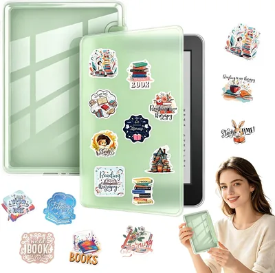 Funda para Kindle 6 Pulgadas 11ª Generación (2024/2022) con Pegatinas DIY y Películas Protectoras