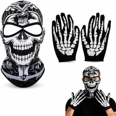 Skeleton Gloves & Skull Mask - Halloween Costume