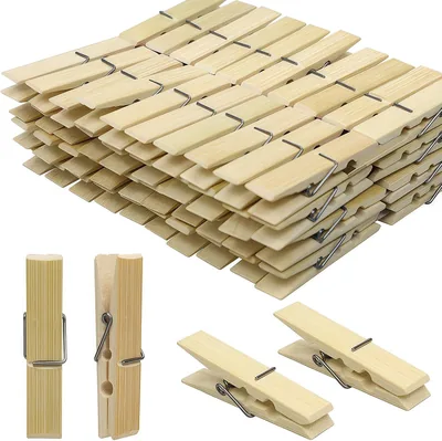 ECVV Natural Bamboo Clothespins, 100 Count Best Deal