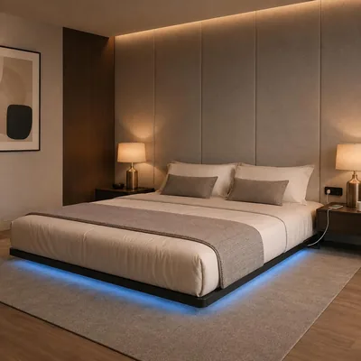 Yanara 160 cm Floating Bed Frame Modern Platform Bed Deal