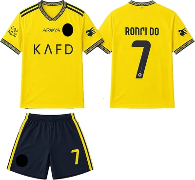 Men's Yellow Football Jersey Kit #7 Ronaldo Style