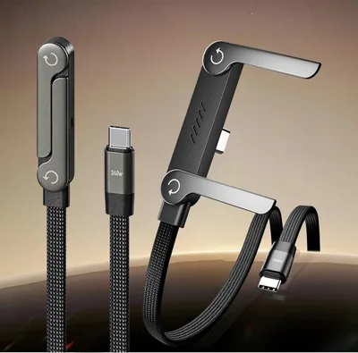 2-in-1 Foldable Phone Stand with Type C Cable