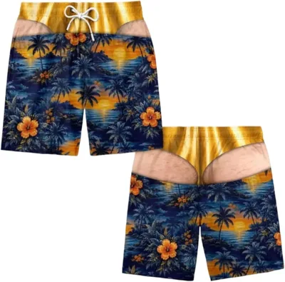 Men's Funny 3D Swim Trunks - Quick Dry Beach Shorts Best Deal