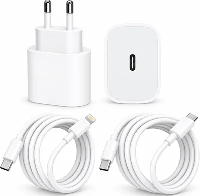 Fast Charger Lightning USB-C C type with 2 x 1m Cables