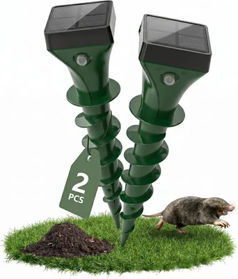 Mole-Abwehrset 2er-Pack: Voles, Schlangen und Nagetiere abwehren, IP65 wasserdicht