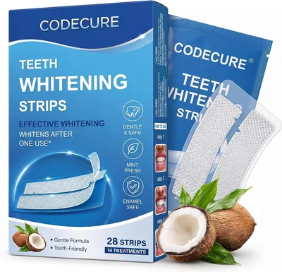 CODECURE Teeth Whitening Strips - 30 Min Express, 14 Treatments