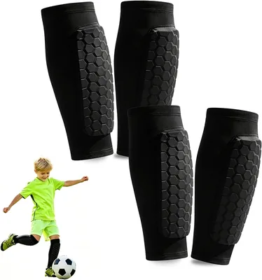 Kids Soccer Shin Guards 2 Pairs Honeycomb Pads Best Deal