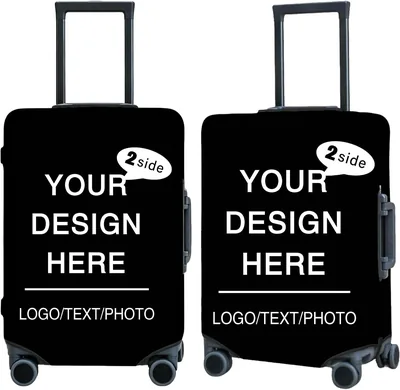 Custom Luggage Cover with Photo Name Text or Logo, Personalized Suitcase Covers for Luggage, Double-