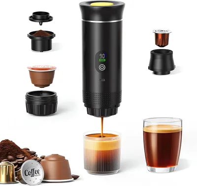 Macchina da caffè portatile 3 in 1, Macchina per espresso mini elettrica con connessione USB-C, Compatibile con N