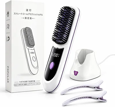 2026イノベーションヘートブロー、コードレスヘアブラシ、ヘアアイロン、ネガティブイオン発生、デジタル表示、Amazon対応