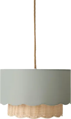 Abat-jour de plafond en rotin et tissu Vertbaudet Vert