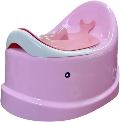 Bacinica Entrenadora para Bebé y Niño, Forma de Ballena, Tapa Extraíble, Anti-Salpicaduras, Plástico, 1 L