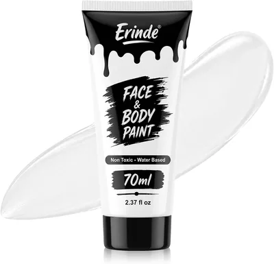 Erinde Pintura Corporal Blanco Facial, Maquillaje de Cobertura Total para Halloween y Teatro Artístico