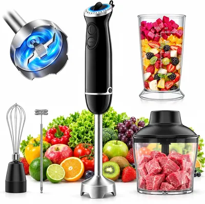 5-in-1 Immersion Blender Handheld 1000W Black