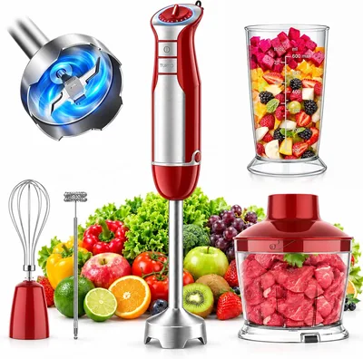 5-in-1 Immersion Blender Set - Handheld Mixer, Whisk