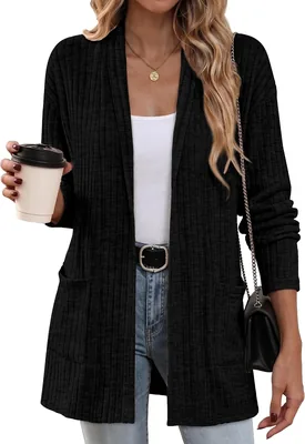 OFEEFAN Cardigan Sweaters for Women Long Sleeve Shirts Fall Outfits