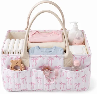 HAIJED Baby Nappy Caddy Organiser (Pink)