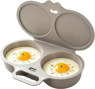 Kuqcco Microwave Egg Poacher 2-Egg Cooker (#B)