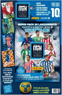 Super Pack Panini Megacracks 2026-2027 LaLiga | Binder con 4 Sobres + 3 Tarjetas Edición Limitada