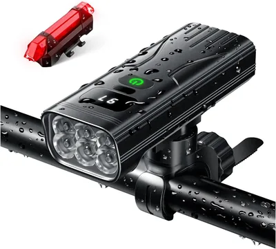 自転車ライト 6400mAh 大容量 6灯式 LED センサー付 テールライト